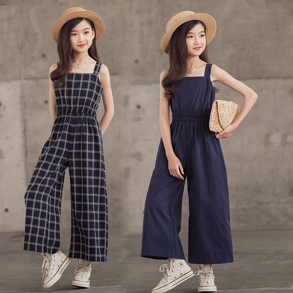overalls teen summer jumpsuit for girls fashion plaid sling bodysuit wide leg pants overalls children clothing 12 13 14 years kids outfit 22, Blue
overalls teen summer jumpsuit for girls fashion plaid sling bodysuit wide leg pants overalls children clothing 12 13 14 years kids outfit 22, Blue