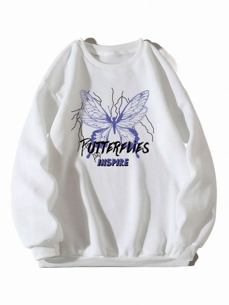 women's hoodies & sweatshirts butterfly and letter graphic drop shoulder thermal lined sweatshirt n8nh#, Black
women's hoodies & sweatshirts butterfly and letter graphic drop shoulder thermal lined sweatshirt n8nh#, Black