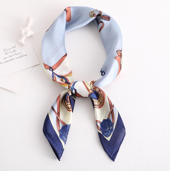 2020 retro silk square scarf for female chain print luxury foulard women ne, Blue;gray
2020 retro silk square scarf for female chain print luxury foulard women ne, Blue;gray