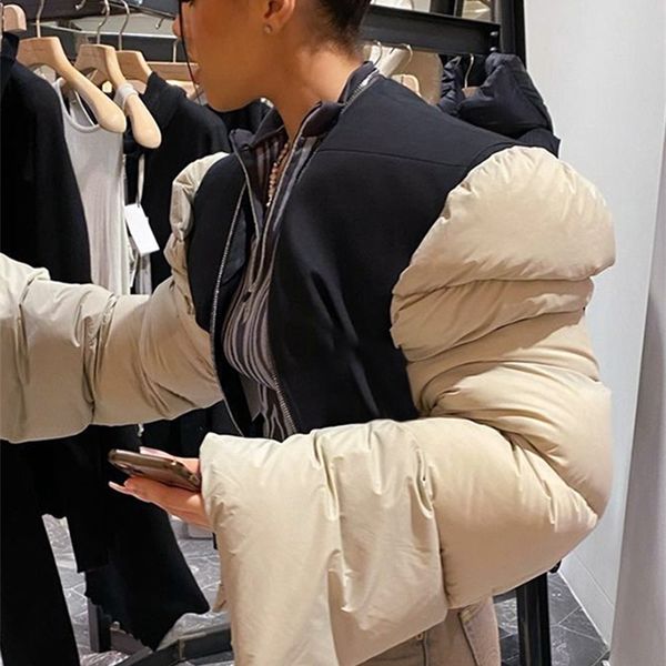 women's down parkas weird puss patchwork women crop jacket warmth long sleeve zipper parkas winter fashion casual wild streetwear outfi, Black
women's down parkas weird puss patchwork women crop jacket warmth long sleeve zipper parkas winter fashion casual wild streetwear outfi, Black