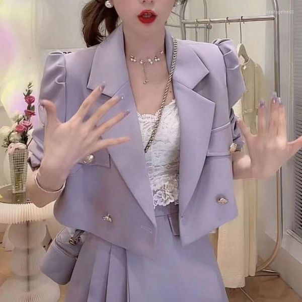 two piece dress 2022 fall fashion blazer pleated women's casual purple suit coat mini skirt set korean elegant clothes, White
two piece dress 2022 fall fashion blazer pleated women's casual purple suit coat mini skirt set korean elegant clothes, White