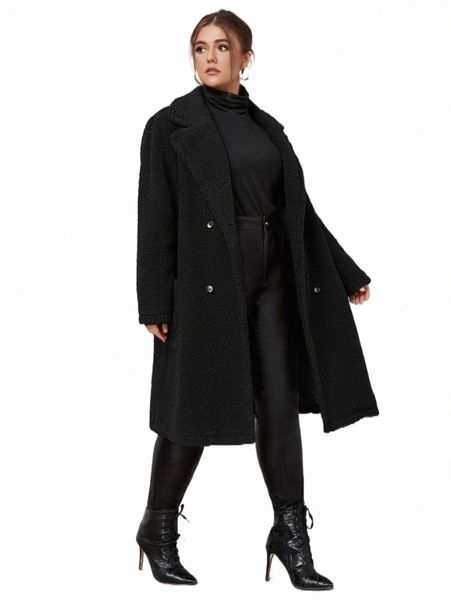 plus size outerwear & coats plus double breasted dual pocket fleece coat g3uz#, Black
plus size outerwear & coats plus double breasted dual pocket fleece coat g3uz#, Black