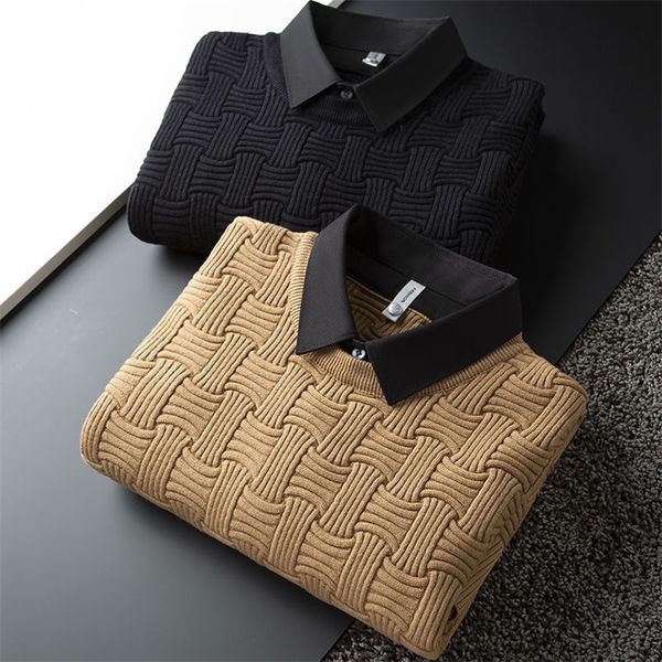 men s sweaters light luxury fashion jacquard fake two piece sweater men s shirt collar slim fitting korean casual pullover sweater 220908, White;black
men s sweaters light luxury fashion jacquard fake two piece sweater men s shirt collar slim fitting korean casual pullover sweater 220908, White;black