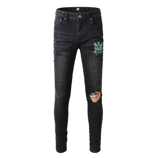 men's jeans denim casual trousers micro stretch 100% cotton letter print skinny knee ripped denim, Blue
men's jeans denim casual trousers micro stretch 100% cotton letter print skinny knee ripped denim, Blue