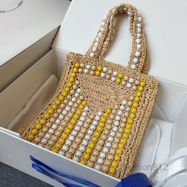 evening bags 2022ss new beads straw tote bag weave fashion shopping bag women handbag 3 colors crochet beach totes large capaci
evening bags 2022ss new beads straw tote bag weave fashion shopping bag women handbag 3 colors crochet beach totes large capaci
