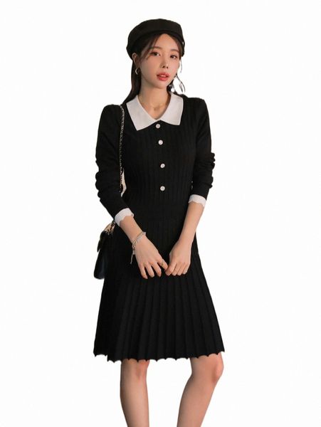 women's sweaters dazy contrast collar button detail sweater dress m8cd#, White;black
women's sweaters dazy contrast collar button detail sweater dress m8cd#, White;black