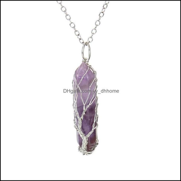 pendant necklaces healing crystal stone necklace tree of life wire wrapped natural hexagonal points pendant for women amethyst turquo dhy5t, Silver
pendant necklaces healing crystal stone necklace tree of life wire wrapped natural hexagonal points pendant for women amethyst turquo dhy5t, Silver
