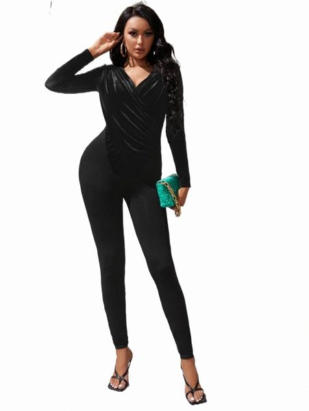 women's jumpsuits & rompers surplice neck velvet unitard jumpsuit e8gj#, Black;white
women's jumpsuits & rompers surplice neck velvet unitard jumpsuit e8gj#, Black;white
