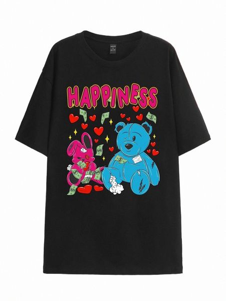 women's t-shirt x studio chunk letter & cartoon graphic drop shoulder tee g7jg#, White
women's t-shirt x studio chunk letter & cartoon graphic drop shoulder tee g7jg#, White