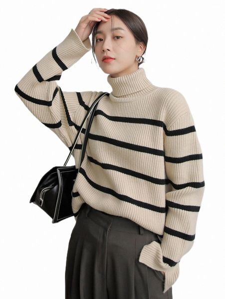 women's sweaters dazy striped pattern turtleneck drop shoulder split cuff sweater v8yt#, White;black
women's sweaters dazy striped pattern turtleneck drop shoulder split cuff sweater v8yt#, White;black