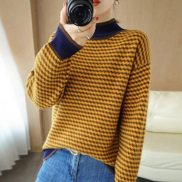 women s sweaters ladies half turtleneck sweater casual female autumn winter fashion lazy striped long sleeve knit pullover women 220908, White;black
women s sweaters ladies half turtleneck sweater casual female autumn winter fashion lazy striped long sleeve knit pullover women 220908, White;black
