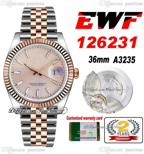 ewf just 126231 a3235 automatic watch mens ladies 36 two tone rose gold champagne stick dial jubileesteel bracelet super edition same series, Slivery;brown
ewf just 126231 a3235 automatic watch mens ladies 36 two tone rose gold champagne stick dial jubileesteel bracelet super edition same series, Slivery;brown