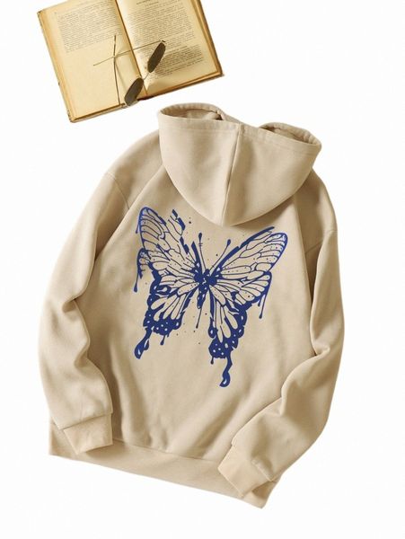 women's hoodies & sweatshirts butterfly print thermal lined kangaroo pocket drawstring hoodie g7x7#, Black 
women's hoodies & sweatshirts butterfly print thermal lined kangaroo pocket drawstring hoodie g7x7#, Black