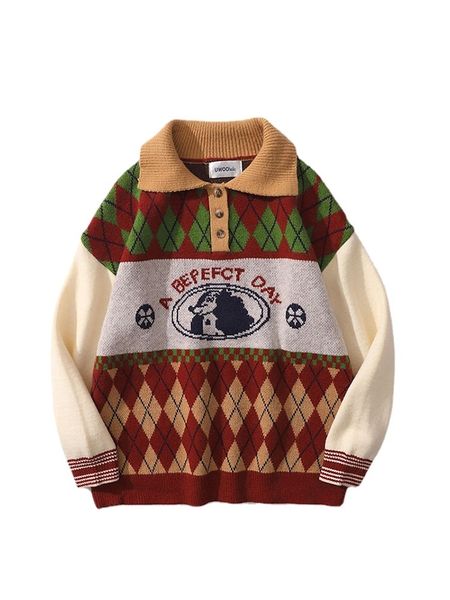 women s sweaters women winter vintage striped pullover contrast color plaid loose casual knitted sweater jumpers feamle 220908, White;black
women s sweaters women winter vintage striped pullover contrast color plaid loose casual knitted sweater jumpers feamle 220908, White;black