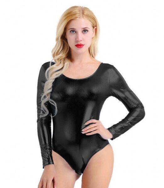 girls shiny metallic catsuit costumes long sleeves one-piece thong high cut leotard dancing dress costumes for dance class, Black
girls shiny metallic catsuit costumes long sleeves one-piece thong high cut leotard dancing dress costumes for dance class, Black