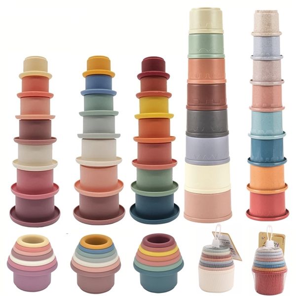 

bath toys siliconen bouwsteen baby stacking cup toys early educational baby bath toys stack tower gift 0 12 months boy montessori toy 220909