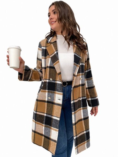 plus size outerwear & coats plus plaid double breasted lapel collar overcoat y5mf#, Black
plus size outerwear & coats plus plaid double breasted lapel collar overcoat y5mf#, Black