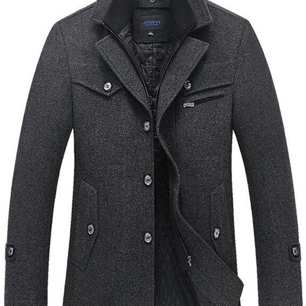 men's wool blends mens woolen coat autumn winter cotton thicken wool blends jacket coats male windproof warm trench overcoats 220909, Black
men's wool blends mens woolen coat autumn winter cotton thicken wool blends jacket coats male windproof warm trench overcoats 220909, Black