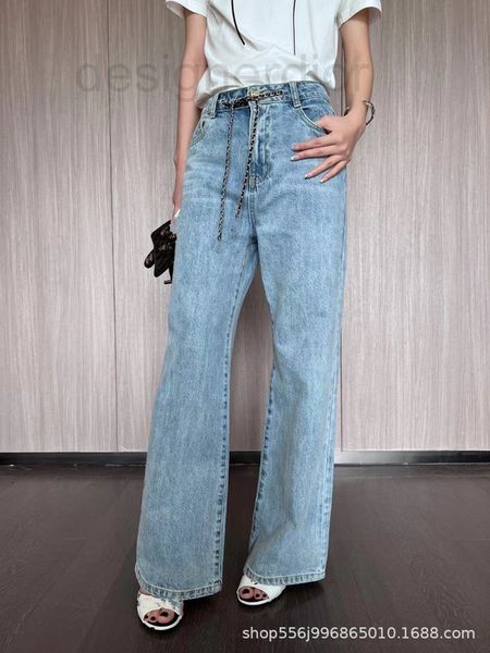 women's jeans designer wear nanyou small fragrance hardware chain high waist slim straight tube wide leg washed jeans pants, Blue
women's jeans designer wear nanyou small fragrance hardware chain high waist slim straight tube wide leg washed jeans pants, Blue