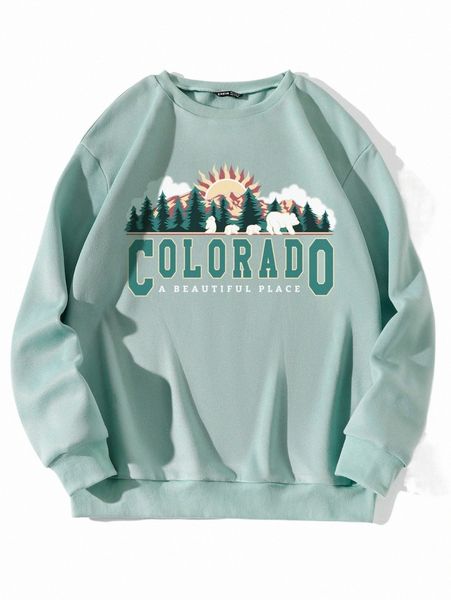 women's hoodies & sweatshirts slogan & tree print thermal lined pullover 933k#, Black
women's hoodies & sweatshirts slogan & tree print thermal lined pullover 933k#, Black