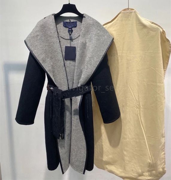 l designer overcoat women's wool blends jacket woolen long sleeve ladies coats winter hooded thick coat warm belt greatcoat, Blue;black
l designer overcoat women's wool blends jacket woolen long sleeve ladies coats winter hooded thick coat warm belt greatcoat, Blue;black