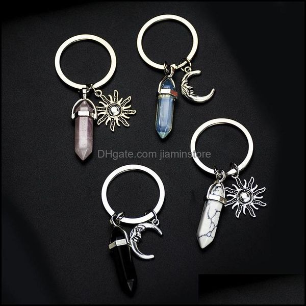 keychains alloy sun moon charms keychain natural stone hexagonal pillar couple keyrings women rose quartz key chains trinket wedding dhq4w, Silver
keychains alloy sun moon charms keychain natural stone hexagonal pillar couple keyrings women rose quartz key chains trinket wedding dhq4w, Silver
