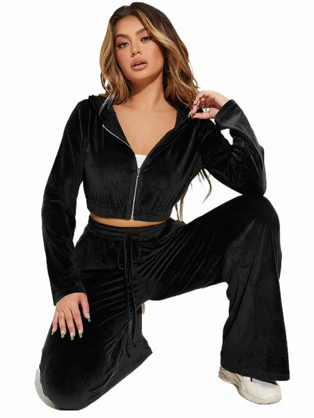 two piece dress bae zipper crop velvet pullover & drawstring waist sweatpants o8ml#, White
two piece dress bae zipper crop velvet pullover & drawstring waist sweatpants o8ml#, White