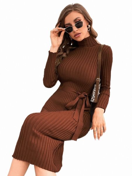 women's sweaters turtle neck belted sweater dress y5xg#, White;black