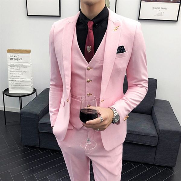 men's suits blazers mens wedding suits slim fit pink white blazer vest pants 3 piece set for man formal business casual costume party d, White;black
men's suits blazers mens wedding suits slim fit pink white blazer vest pants 3 piece set for man formal business casual costume party d, White;black