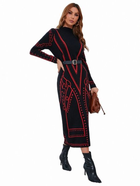 women's sweaters chevron and geo pattern mock neck sweater dress without belt f4uk#, White;black
women's sweaters chevron and geo pattern mock neck sweater dress without belt f4uk#, White;black