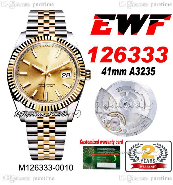 ewf just 126333 a3235 automatic mens watch 41 two tone yellow gold fluted bezel champagne stick dial jubileesteel bracelet super edition sam, Slivery;brown
ewf just 126333 a3235 automatic mens watch 41 two tone yellow gold fluted bezel champagne stick dial jubileesteel bracelet super edition sam, Slivery;brown