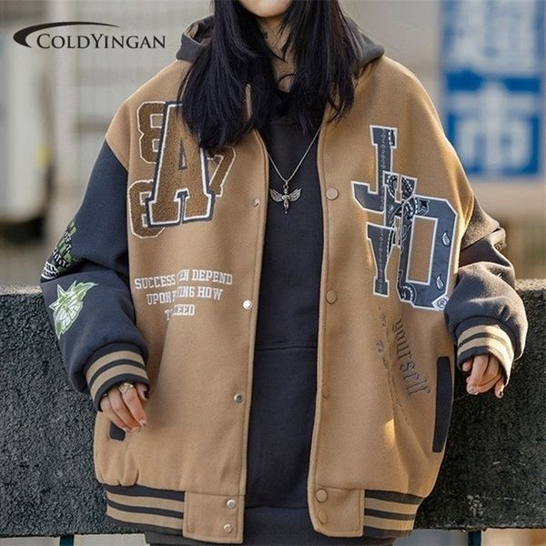 womens retro bear embroidered baseball coat uniform men women ins spring loose couple street bomber jackets traf 220909, Black;brown
womens retro bear embroidered baseball coat uniform men women ins spring loose couple street bomber jackets traf 220909, Black;brown