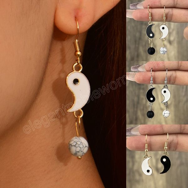 women dangle earrings gossip tai chi yin yang white black friendship couple earring, Silver
women dangle earrings gossip tai chi yin yang white black friendship couple earring, Silver
