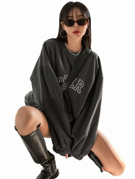 women's hoodies & sweatshirts dazy letter embroidery drawstring hem drop shoulder pullover r9mg#, Black
women's hoodies & sweatshirts dazy letter embroidery drawstring hem drop shoulder pullover r9mg#, Black
