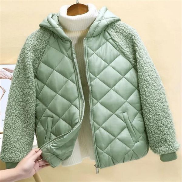 women's down parkas lambswool women's jacket short coat winter hood loose lamb-like wool female cotton coat outwear lightweight co, Black
women's down parkas lambswool women's jacket short coat winter hood loose lamb-like wool female cotton coat outwear lightweight co, Black