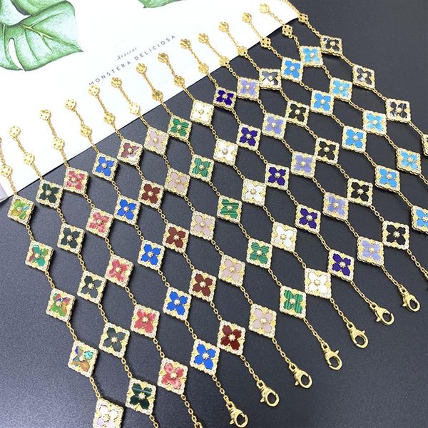 luxury clover designer charm bracelets for women 18k gold vintage simple fashion bracelet jewelry gift239a, Golden;silver
luxury clover designer charm bracelets for women 18k gold vintage simple fashion bracelet jewelry gift239a, Golden;silver