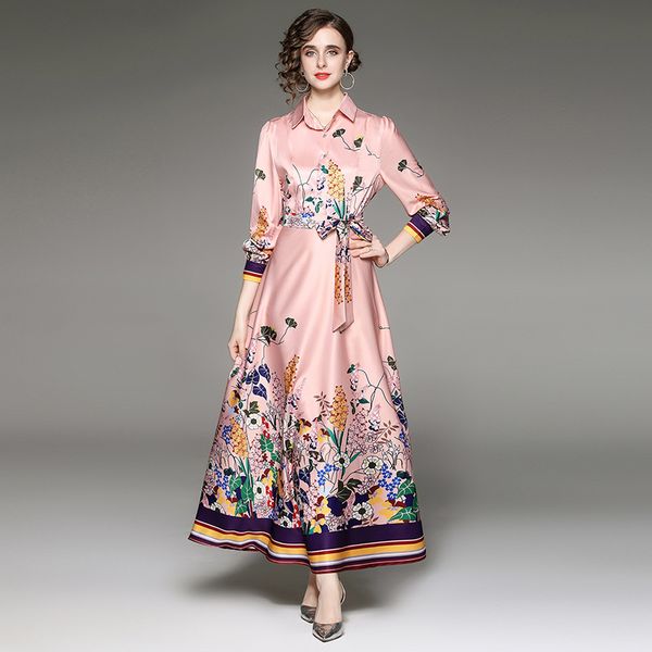 2022 fashion print designer pink dress women long sleeve vintage button shirt neck maxi dresses office lady ribbon bow elegant frocks spring, Black;gray
2022 fashion print designer pink dress women long sleeve vintage button shirt neck maxi dresses office lady ribbon bow elegant frocks spring, Black;gray