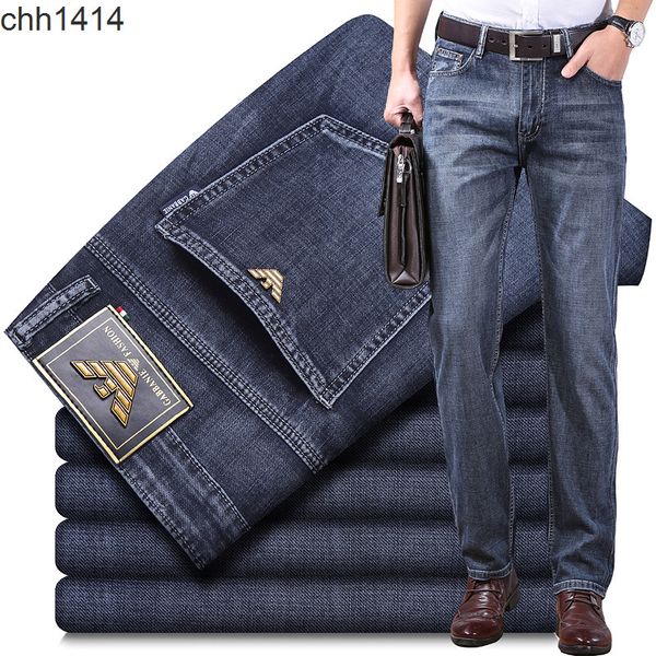 jeans men's summer armas new high waist elastic straight tube loose business brand men's pants, Blue
jeans men's summer armas new high waist elastic straight tube loose business brand men's pants, Blue
