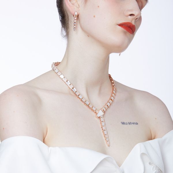 chains jewelry wide spacer white snake zircon necklace creative personality gold plated fashion snakes necklaces, Silver
chains jewelry wide spacer white snake zircon necklace creative personality gold plated fashion snakes necklaces, Silver