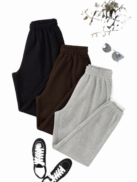 women's pants & capris 3pcs solid elastic waist thermal lined sweatpants s81r#, Black;white
women's pants & capris 3pcs solid elastic waist thermal lined sweatpants s81r#, Black;white