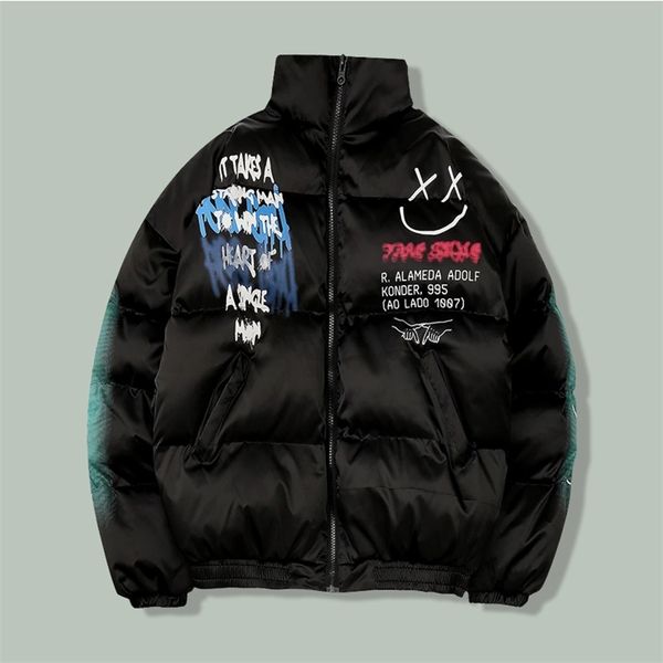 men's down parkas hip hop happy graffiti print bubble parkas men harajuku windbreaker streetwear jacket winter oversized jacket coats w, Black
men's down parkas hip hop happy graffiti print bubble parkas men harajuku windbreaker streetwear jacket winter oversized jacket coats w, Black