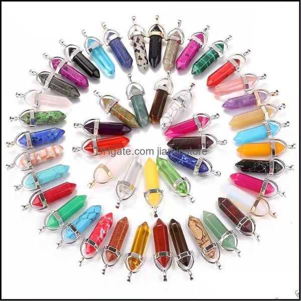 charms two point natural stone agate hexagon prism shape charms pendants for healing crystals stones jewelry making drop delivery 202 dhznt, Bronze;silver
charms two point natural stone agate hexagon prism shape charms pendants for healing crystals stones jewelry making drop delivery 202 dhznt, Bronze;silver