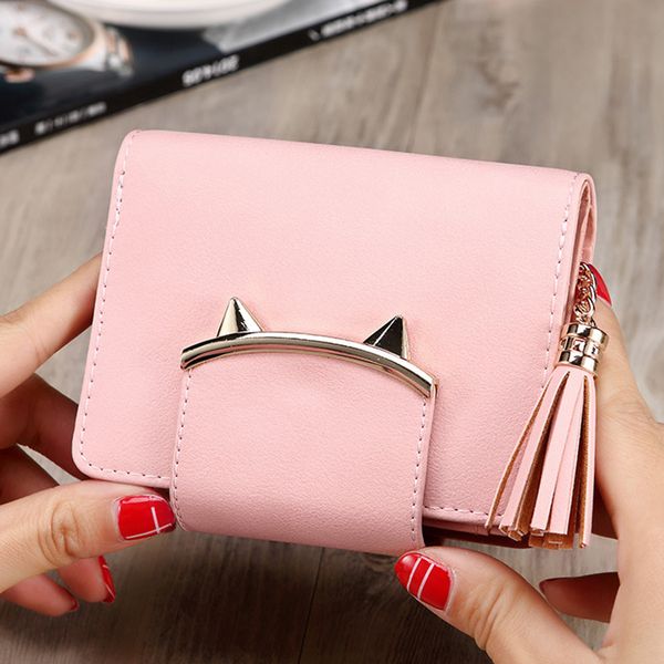 vintage tassel women wallets luxury brand famous short mini wallets cute cat ears leather purses for credit cards, Red;black
vintage tassel women wallets luxury brand famous short mini wallets cute cat ears leather purses for credit cards, Red;black