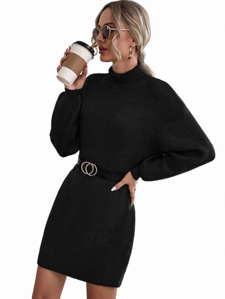 women's sweaters turtleneck ribbed knit drop shoulder sweater dress without belt l2jt#, White;black
women's sweaters turtleneck ribbed knit drop shoulder sweater dress without belt l2jt#, White;black
