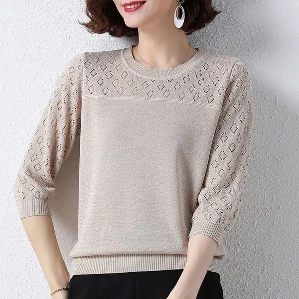 women s sweaters sweater women clothing spring summer fashion hollow out thin pullover three quarter sleeve female elasticity jumper 220908, White;black
women s sweaters sweater women clothing spring summer fashion hollow out thin pullover three quarter sleeve female elasticity jumper 220908, White;black
