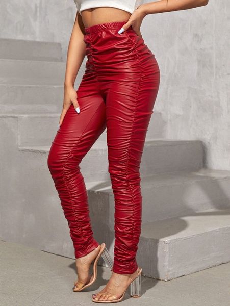 women's pants & capris bae ruched skinny pu leather pants q2km#, Black;white
women's pants & capris bae ruched skinny pu leather pants q2km#, Black;white