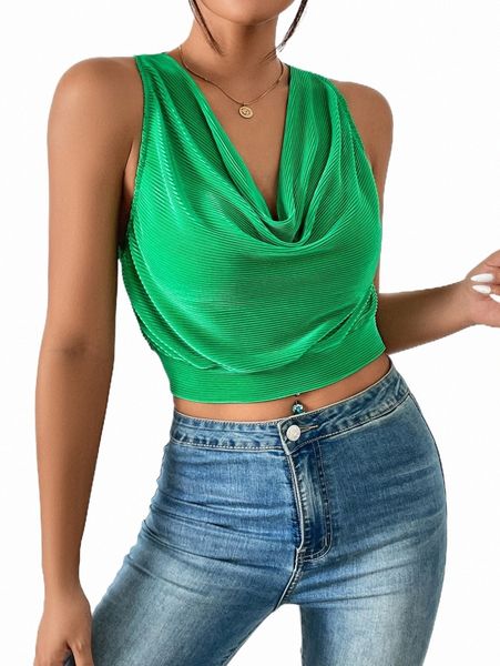 women's tanks & camis draped front crop tank j5ya#, White