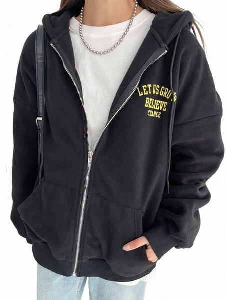 women's jackets dazy slogan graphic drop shoulder zipper drawstring hooded fleece jacket n9s6#, Black;brown
women's jackets dazy slogan graphic drop shoulder zipper drawstring hooded fleece jacket n9s6#, Black;brown