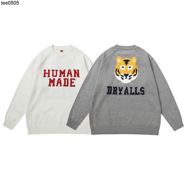 human made tiger head round neck men's and women's cartoon loose men's and women's knitted sweater, Black
human made tiger head round neck men's and women's cartoon loose men's and women's knitted sweater, Black