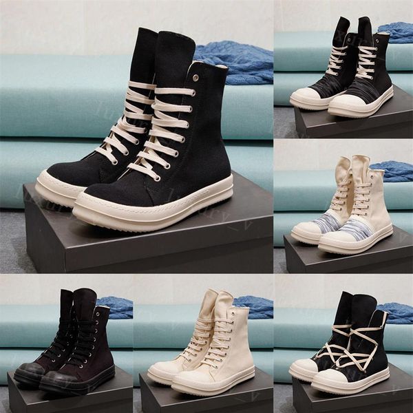 designer rick boots men women sneakers high owen booties black lace up boot breathable canvas shoes with box2479
designer rick boots men women sneakers high owen booties black lace up boot breathable canvas shoes with box2479